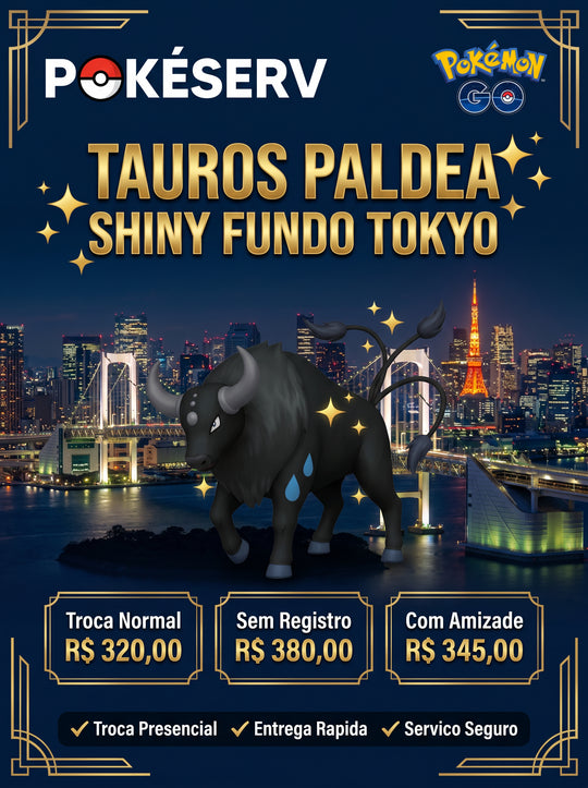 Tauros de Paldea Shiny Fundo Tokyo GoFest PokeServ