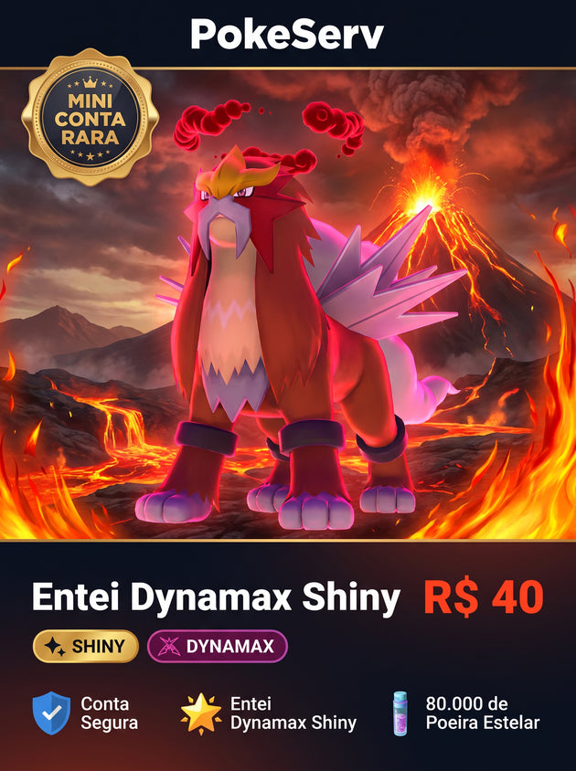 Mini Conta Rara Entei Dynamax Shiny PokeServ