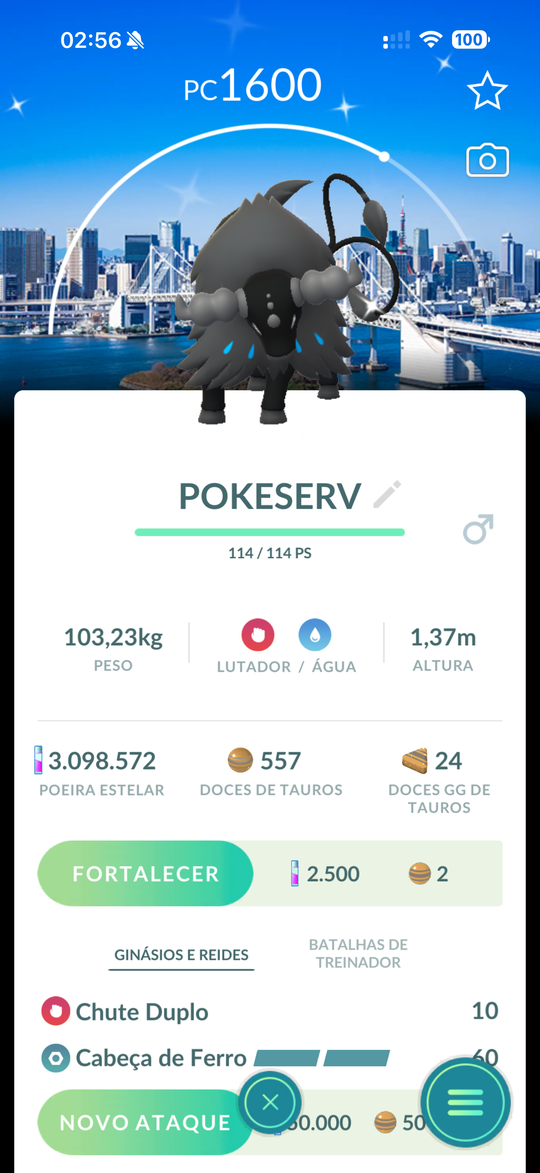 Tauros de Paldea Shiny Fundo Tokyo GoFest - Screenshot do jogo