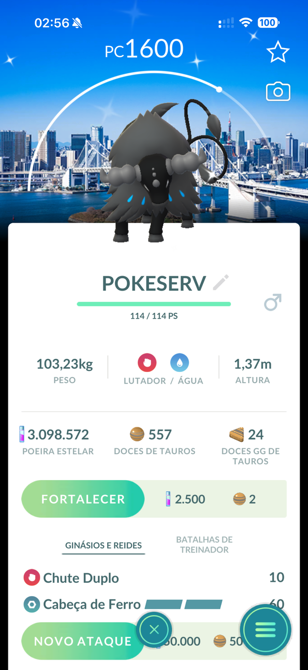 Tauros de Paldea Shiny Fundo Tokyo GoFest - Screenshot do jogo