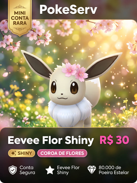 Mini Conta Rara Eevee Flor Shiny PokeServ