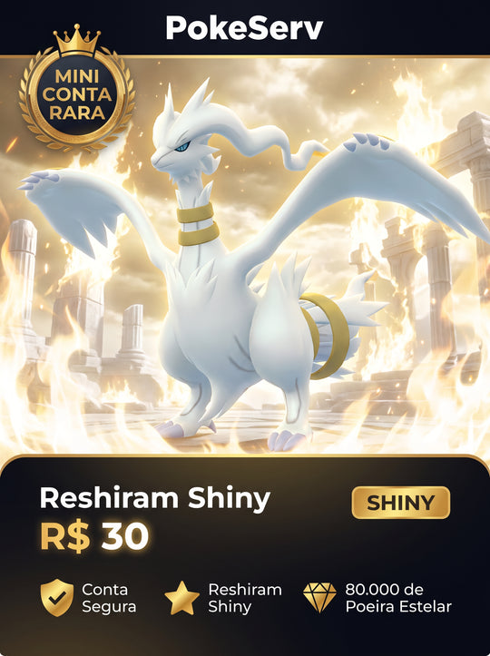 Mini Conta Rara Reshiram Shiny PokeServ