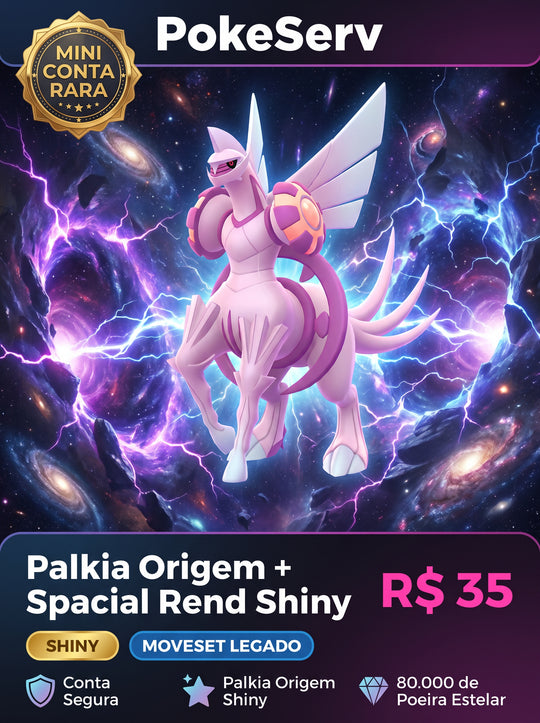 Mini Conta Rara Palkia Origem + Fenda Espacial Shiny PokeServ