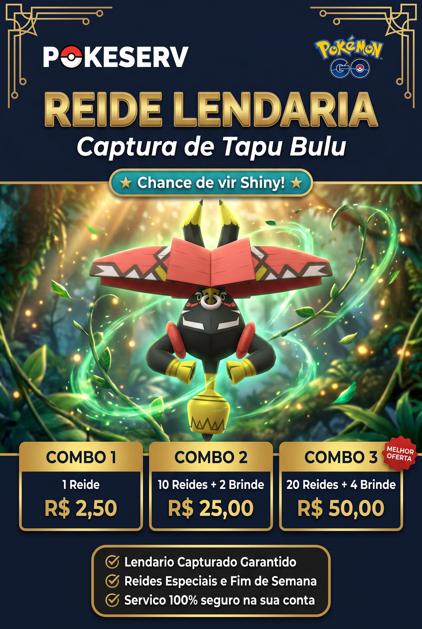 Reide Lendária Tapu Bulu PokeServ