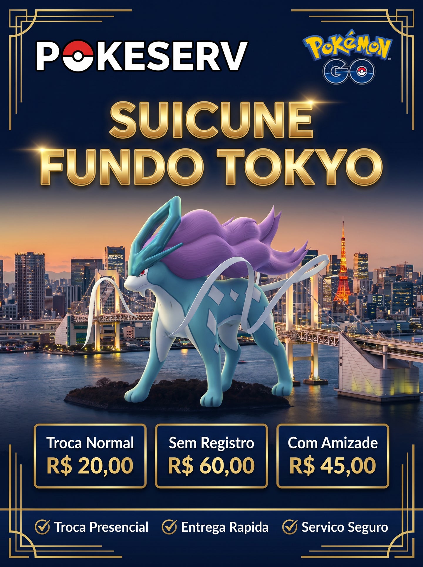 Suicune Lendário Fundo Tokyo GoFest PokeServ