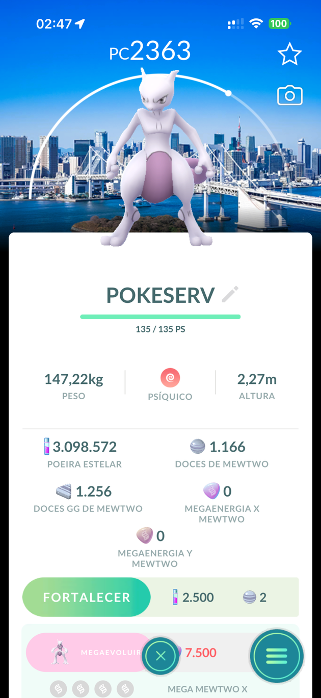Mewtwo Fundo Tokyo GoFest CP2363 PokeServ