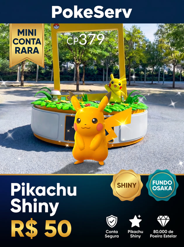 Mini Conta Rara Pikachu Osaka Japan Shiny PokeServ