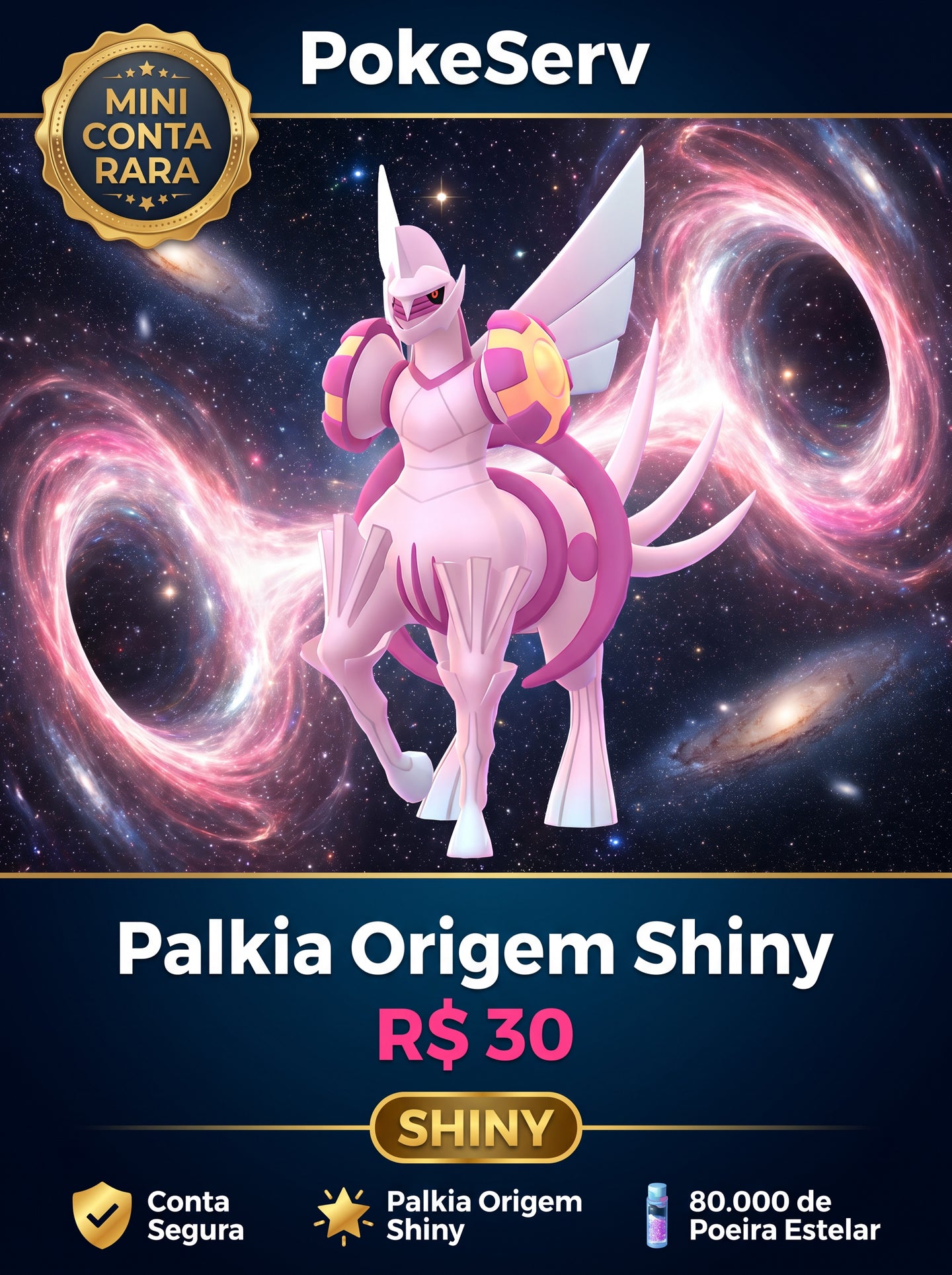 Mini Conta Rara Palkia Origem Shiny PokeServ