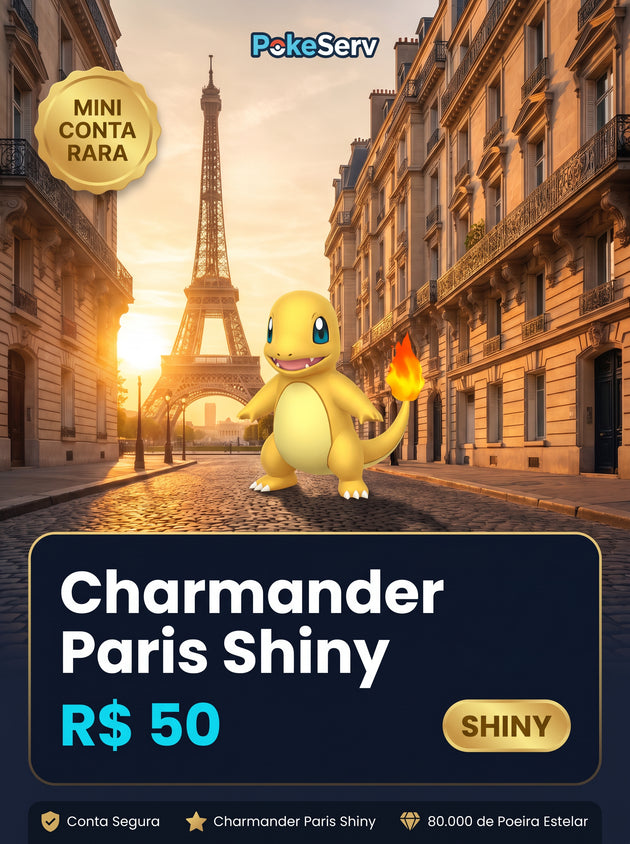 Mini Conta Rara Charmander Paris Shiny PokeServ