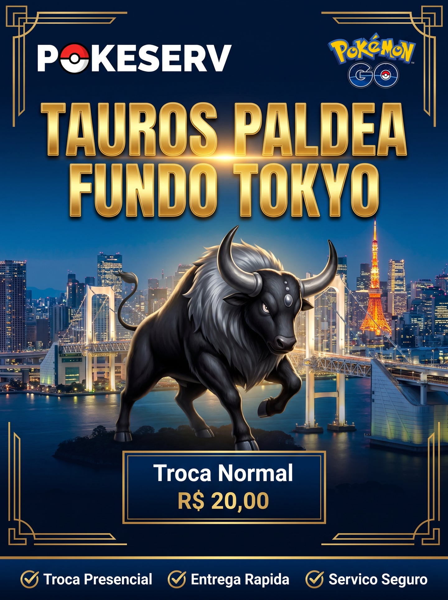 Tauros de Paldea Fundo Tokyo GoFest PokeServ
