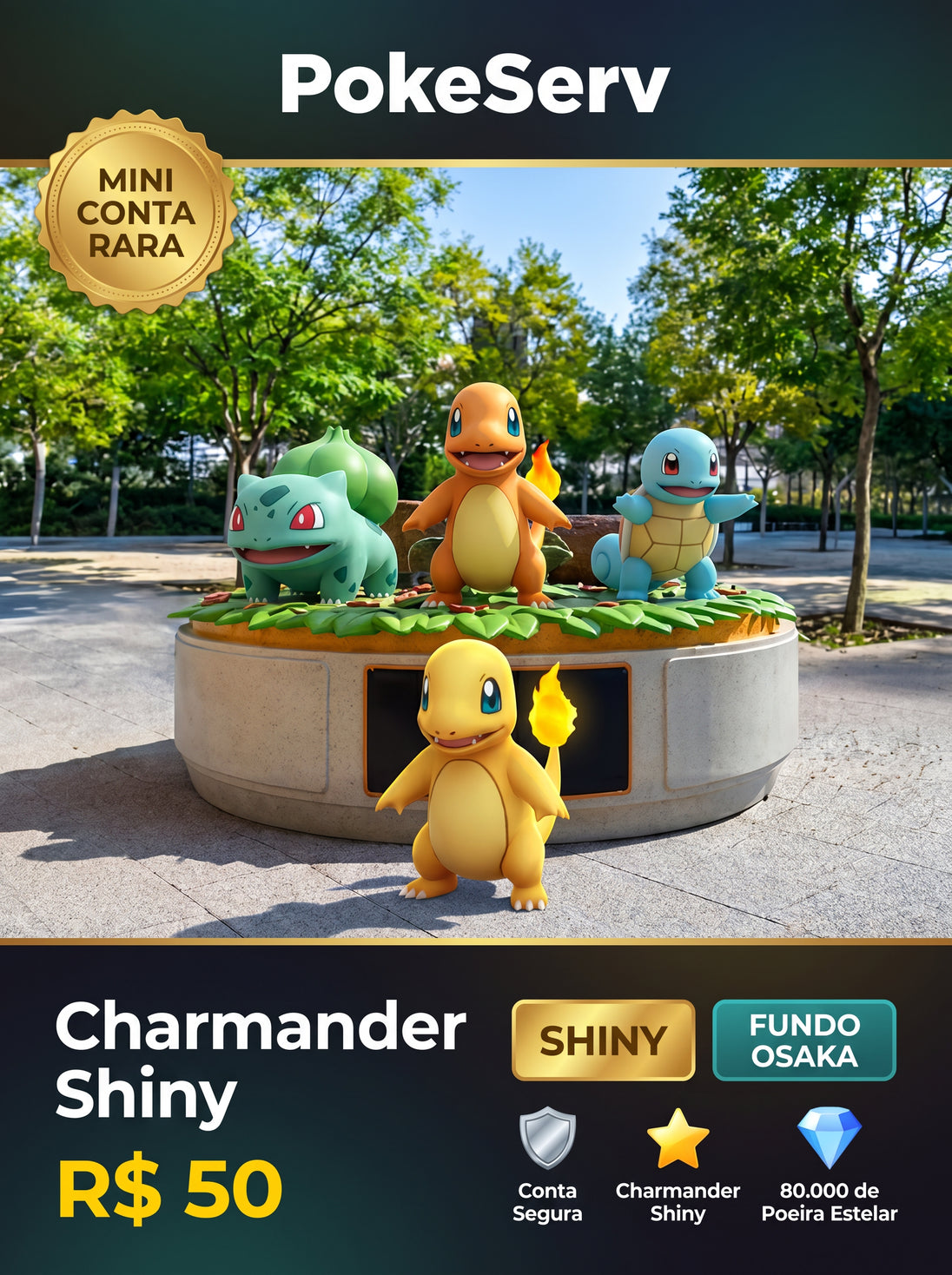 Mini Conta Rara Charmander Osaka Japan Shiny PokeServ