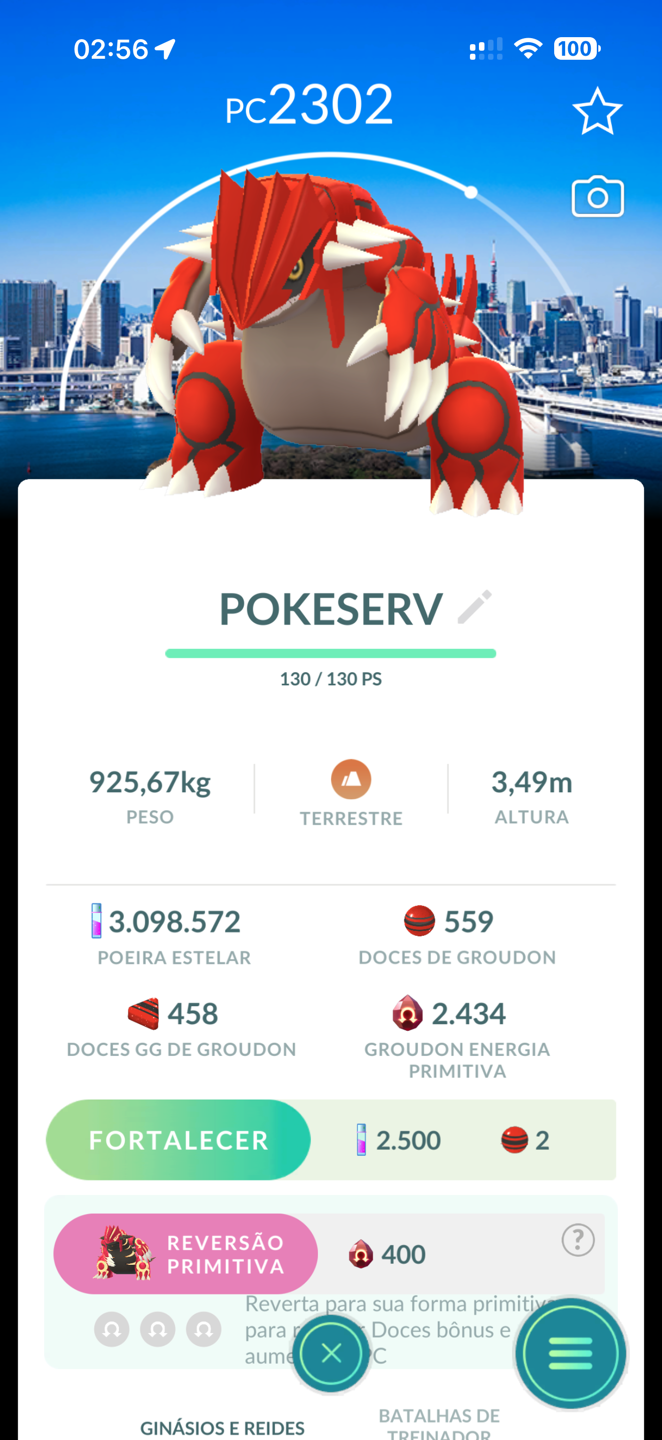 Groudon Fundo Tokyo GoFest - Screenshot do jogo