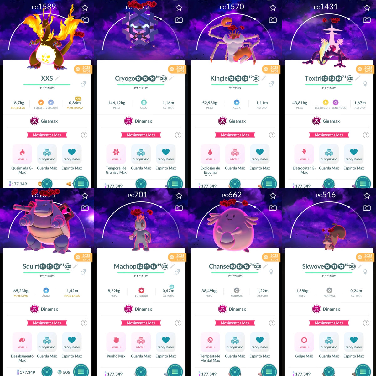 Galeria da conta Pokémon GO nível 66 Instinct — imagem 3