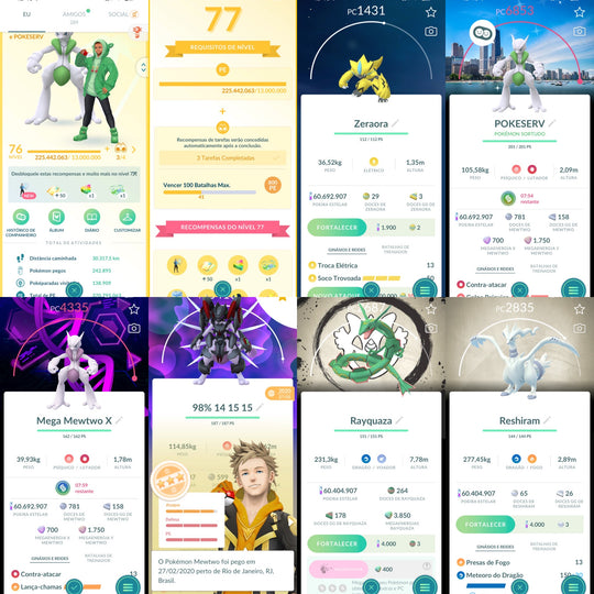 Conta Pokemon GO Nivel 76 - Mega Mewtwo Shiny Fundo Chicago