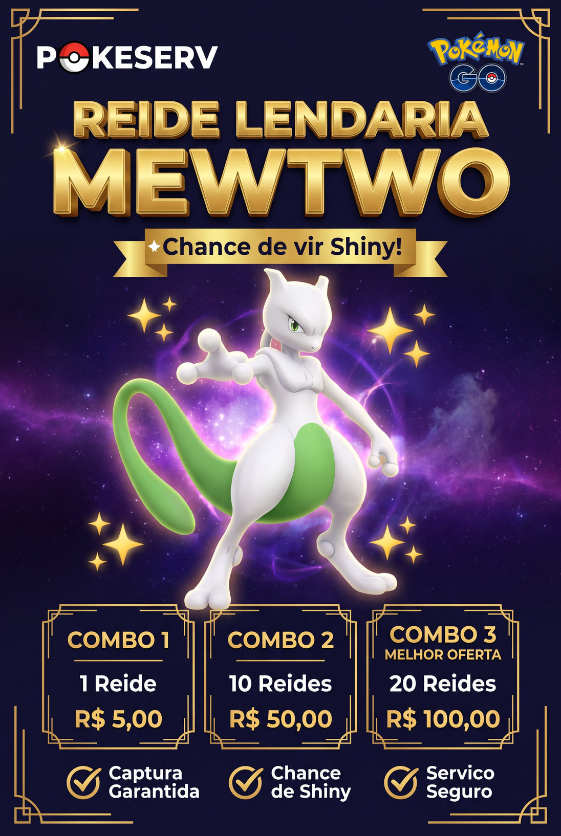 Reide Lendaria Mewtwo Shiny PokeServ