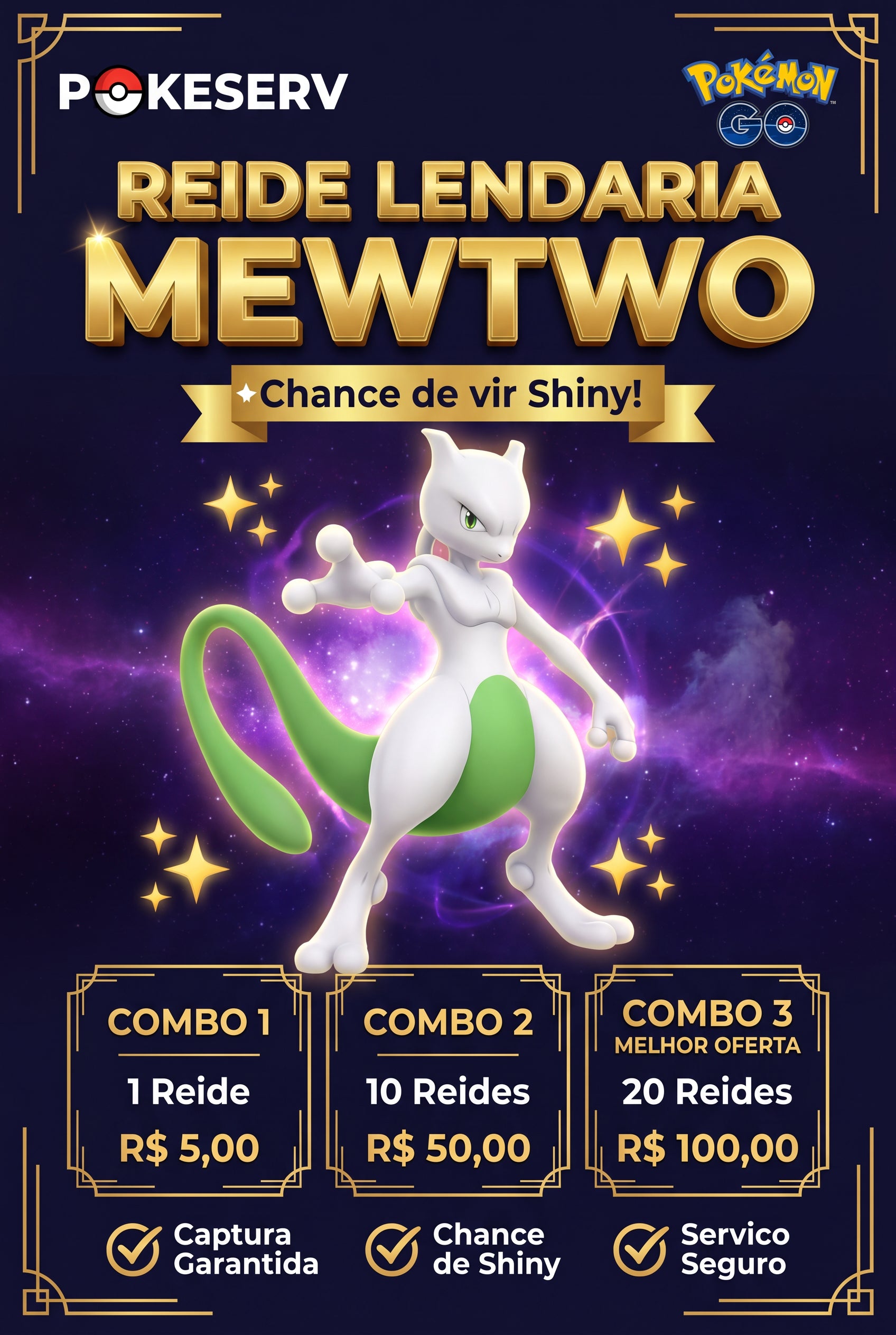 Reide Lendaria Mewtwo Shiny PokeServ