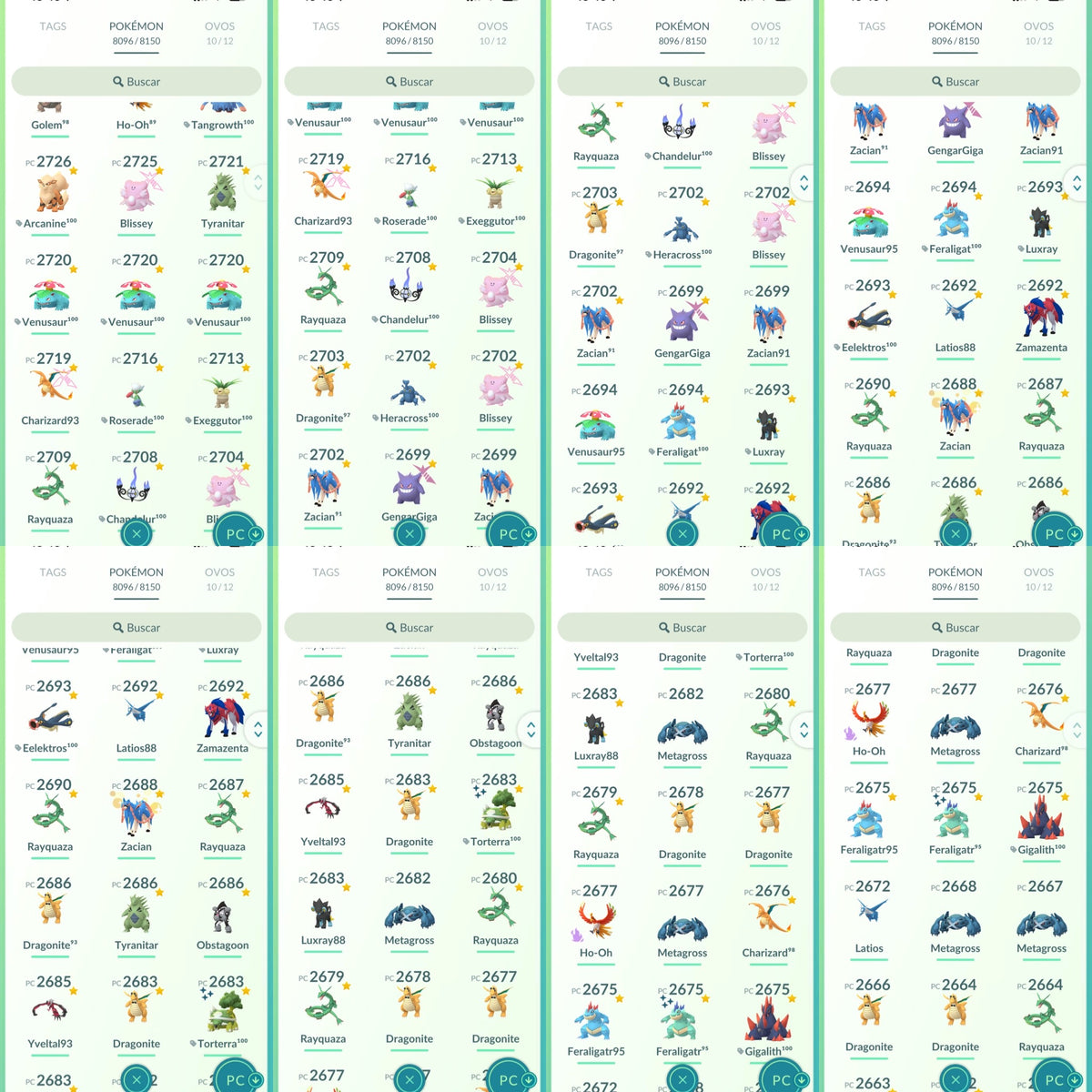 Galeria da conta Pokémon GO nível 71 — imagem 37