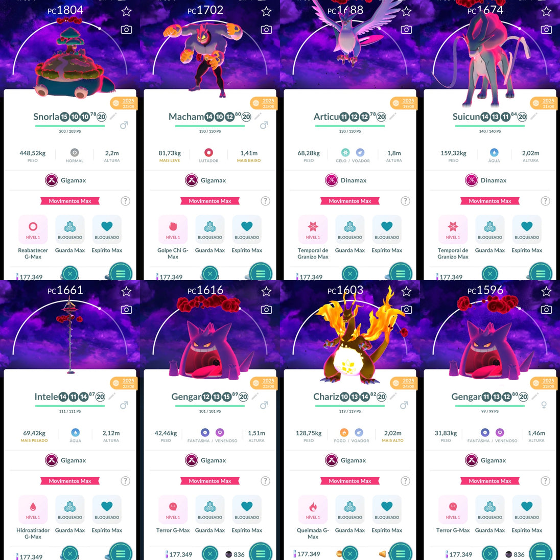 Galeria da conta Pokémon GO nível 66 Instinct — imagem 2