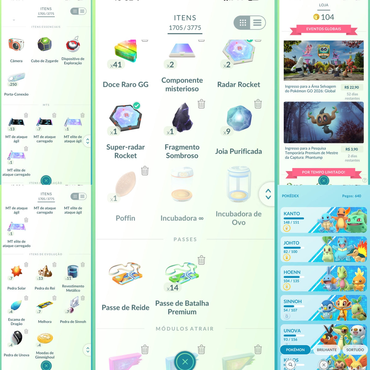 Galeria da conta Pokémon GO nível 66 Instinct — imagem 13